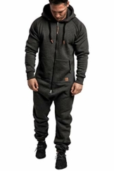 Amaci&Sons Herren Overall Jumpsuit Jogging Onesie Trainingsanzug 3007 Anthrazit/Schwarz L - 1