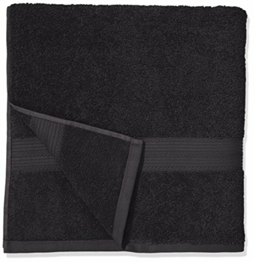 Amazon Basics Handtuch-Set, ausbleichsicher, 2 Badetücher und 2 Handtücher, Schwarz, 100% Baumwolle 500g/m² - 4