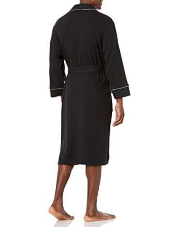 Amazon Essentials Herren-Bademantel mit Schalkragen, Waffelmuster, Black, US M-L (EU M-L) - 2