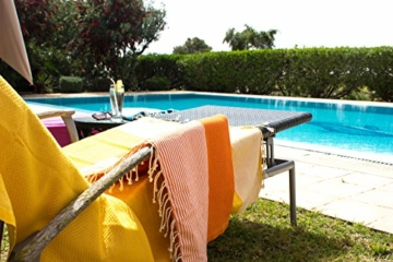 ANNA ANIQ Hamamtuch Fouta Sauna-Tuch XXL Extra Groß 200 x 100cm - 100% Baumwolle aus Tunesien als Strand-Tuch, orientalisches Bade-Tuch, Picknick, Yoga, Schal, Pestemal, Strand-Handtuch (Terracotta) - 8