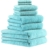 Betz 8-TLG Handtuch-Set Deluxe 100% Baumwolle 2 Badetücher 2 Duschtücher 2 Handtücher 2 Seiftücher Farbe türkis - 1