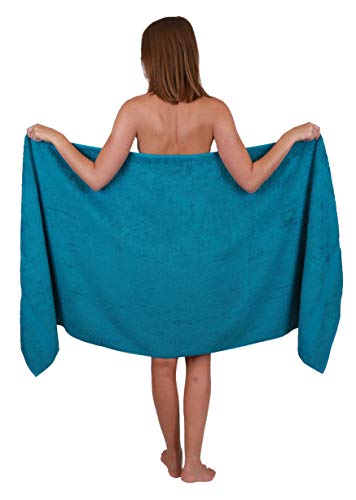Betz Saunatuch Saunatücher groß XXL Größe 80 x 200 cm Badetuch Badetücher Palermo 100% Baumwolle Farbe Petrol - 1
