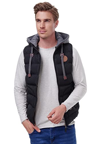 BLACKROCK Herren Outdoor-Weste - Slim-Fit - Abnehmbare Kapuze und Stehkragen - Moderne Stepp-Weste - Schwarz L - 2