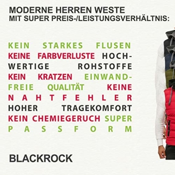 BLACKROCK Herren Outdoor-Weste - Slim-Fit - Abnehmbare Kapuze und Stehkragen - Moderne Stepp-Weste - Schwarz L - 7