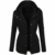 Blingko Lederjacke Damen Winter Mantel Einfarbige Übergangsjacke Kurze Outdoorjacke Leicht Gemütliche Parka mit Einstellbarer Kordelzug Motorrad Lederblusen Modische Outwear - 1