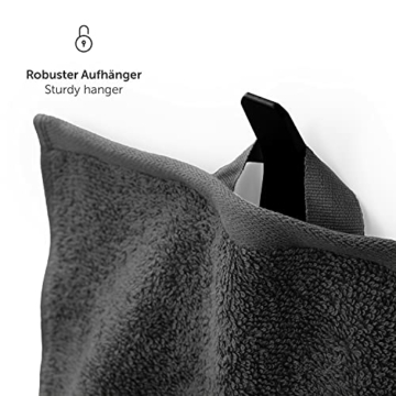 Blumtal 2er Set Badtücher 70x140cm - Handtücher Set, weich und saugstark, 100% Baumwolle, Oeko-Tex 100 Zertifiziert, Anthrazit - 5