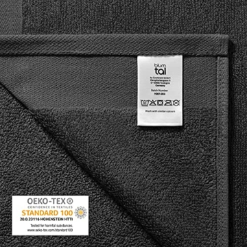 Blumtal 2er Set Badtücher 70x140cm - Handtücher Set, weich und saugstark, 100% Baumwolle, Oeko-Tex 100 Zertifiziert, Anthrazit - 7