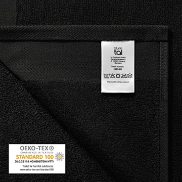 Blumtal Handtücher Set 2 Badetücher 70x140 + 4 Handtücher 50x100 - weich und saugstark, 100% Baumwolle, Oeko-Tex 100 Zertifiziert, Schwarz - 7