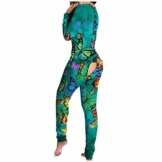 Briskorry Jumpsuit Damen Sexy Schlafanzug One Piece Funktionale Geknöpfte Klappe Erwachsene Overall Tier Leopard Drucken Funktionale Onesie Sexy Erotic Nachtwäsche Bodysuit Strampler - 1