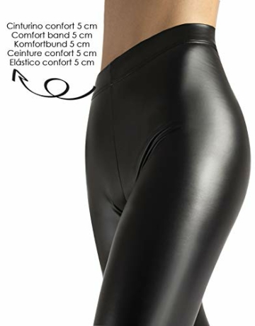 CALZITALY Kunstleder Leggings mit Thermische Fleece Inner | Schwarz | XS, S, M, L, XL | Made in Italy (M, Schwarz) - 2