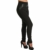 Candygirls Thermo Stretch Hose breiter Bund Leder Imitat Jeggings Treggings Leggings Röhre 17102 (L/40, Schwarz) - 2