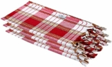 Carenesse Hamamtuch Classic 3er Set 80 x 170 cm I Hamam Handtücher 100% Baumwolle I 3X saugfähiges & schnell trocknendes Pestemal rot kariert I Kompaktes Hamam Strandtuch/Saunahandtuch Bundle - 1