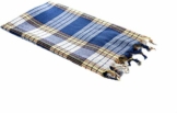 Carenesse Hamamtuch Classic 80 x 170 cm I Hamam Handtuch 100% Baumwolle I Saugfähiges & schnell trocknendes Pestemal/Fouta blau kariert I Hamam Strandtuch/Saunahandtuch mit kleinem Packmaß - 1