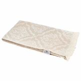 Carenesse Jacquard Hamamtuch Barock 90 x 175 cm beige I Edles Hamam Handtuch 100% saugfähige Baumwolle mit hochwertiger Webung I Pestemal / Fouta weich & zart I Leichtes Hamam Strandtuch kompakt - 1