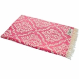 Carenesse Jacquard Hamamtuch Barock 90 x 175 cm pink I Edles Hamam Handtuch 100% saugfähige Baumwolle mit hochwertiger Webung I Pestemal / Fouta weich & zart I Leichtes Hamam Strandtuch kompakt - 1