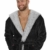 CityComfort Warme Bademäntel Für Herren | Superweiche Fleece Bademäntel Mit Kapuze Badejacke Robe Klassischen Designs | Morgenmantel Herren Lang | Geschenkidee für Männer (L, Holzkohle schwarz) - 2