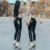 Damen Lederhose Stretch Skinny Leggings High Waist Hose Smooth Strumpfhose Kunstleder Hose,Latex Lack Catsuit Übergrößen Wetlook Macht Die Figur Schlanker,Schwarz,S - 5