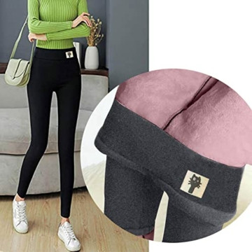 Dicke-Leggings Damen Winter-High-Waist Thermo-Fleece-Gefüttert Hose: Thermoleggings Bequem Warme Strumpfhose Winterleggings Hosen Yogahosen Lang Jogginghose Haushose - 3