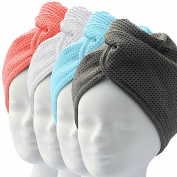 ELEXACARE Haarturban, Turban Handtuch mit Knopf (2 Stück anthrazit), Mikrofaser Handtuch für Kopf und Lange Haare - 9