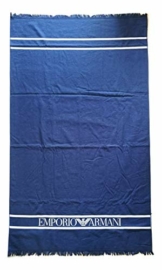 Emporio Armani Herren Towel Beachwear Logo Band Sponge Bademantel, Blau (Blu Navy 06935), Medium (Herstellergröße: TU) - 1