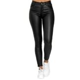 Enge Hosen Damen Stretch PU-Leder Leggings High Waist Stretch Kunstleder Yoga Hose Lederhose Skinny Legging Schlank Lang Hose Jeggings Strumpfhose - 1