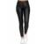 Enge Hosen Damen Stretch PU-Leder Leggings High Waist Stretch Kunstleder Yoga Hose Lederhose Skinny Legging Schlank Lang Hose Jeggings Strumpfhose - 9