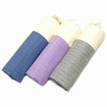 Extra Weiches Fouta Hamam-Tuch Sauna-Tuch Pestemal XXL Extra Groß 190 x 100cm - 100% Baumwolle aus Tunesien als Strand-Tuch, für Bad, Picnic, Yoga, Schal (Orientalisches Türkisches Bade-Tuch) (Grau) - 6