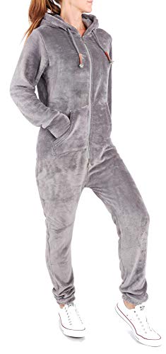 Finchgirl F2001 Damen Jumpsuit Teddy Fleece Dunkelgrau Gr. L - 2