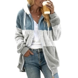 Generic Plüschjacke Damen Teddy mit Kapuze Kurz Lang Flauschig Elegant Plüschmantel Plüsch Oberbekleidung für Winter Kunstpelzjacke Wintermantel Jacke Hoodie Winterjack Fleecejacke - 1