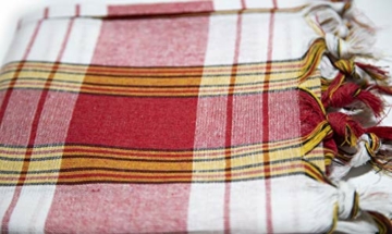 Hamamtuch im klassisch kariertem rot aus 100% Baumwolle - 80 cm x 185 cm - Pestemal, Badetuch, Handtuch, Strandtuch, Türkisches Handtuch in groß für Hamam & Zuhause - 5