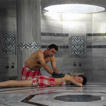 Hamamtuch im klassisch kariertem rot aus 100% Baumwolle - 80 cm x 185 cm - Pestemal, Badetuch, Handtuch, Strandtuch, Türkisches Handtuch in groß für Hamam & Zuhause - 7
