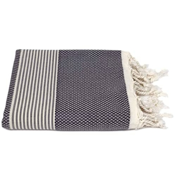 Happy Towels Hamamtücher | Grau und Weiß | 210 cm x 95 cm | 60% Bambus und 40% Bio-Baumwolle | Fairtrade - 5