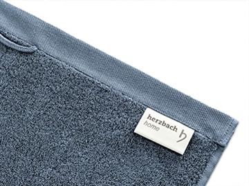 herzbach home Luxus Handtuch Duschtuch 2er-Set Premium Qualität aus 100% ägyptischer Baumwolle 70 x 140 cm 600 g/m² (Blau (Graublau)) - 5