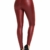 INSTINNCT Damen Kunstleder High Waist Leggings Skinny PU Leder Hose Leder-Optik Strumpfhosen Treggings Weinrot S - 2