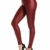 INSTINNCT Damen Kunstleder High Waist Leggings Skinny PU Leder Hose Leder-Optik Strumpfhosen Treggings Weinrot S - 1