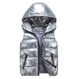 Jacke Damen schwarz, Damen Weste Hoodie Steppweste Übergroße Ärmellose Daunenweste Jacke Vest Ärmellos Lange Schlanke Weste Jacke Outdoor Puffer Weste mit Kapuze Lightweight Daunenjacke Winter - 1