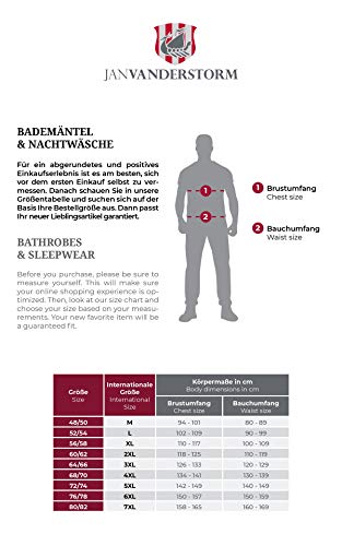 Jan Vanderstorm Herren Bademantel Janning grau 6XL (XXXXXXL) - 76/78 - 2
