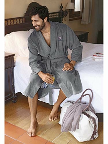 Jan Vanderstorm Herren Bademantel Janning grau 6XL (XXXXXXL) - 76/78 - 5