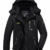 KEFITEVD Winterjacke Herren Warm Softshell Jacke Wasserdicht Snowboardjacke Gefüttert Kapuzenjacke Thermo Outdoorjacke für Snowboard Ski Männer Schwarz XL - 1