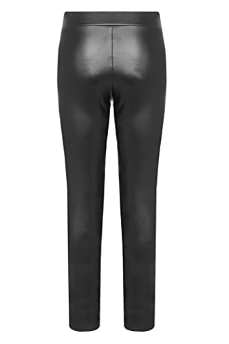 Kendindza Damen Winter Thermo-Leggings gefüttert mit Innen-Fleece Basic Kunstleder High Waist (Schwarz, EU Größe: M | Herstellgröße: L) - 5