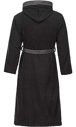 Ladeheid Herren Frottee Bademantel aus 100% Baumwolle LA40-190 (Schwarz-30/Dunkelgrau-12, XL) - 2
