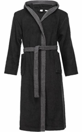 Ladeheid Herren Frottee Bademantel aus 100% Baumwolle LA40-190 (Schwarz-30/Dunkelgrau-12, XL) - 1