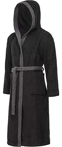 Ladeheid Herren Frottee Bademantel aus 100% Baumwolle LA40-190 (Schwarz-30/Dunkelgrau-12, XL) - 3