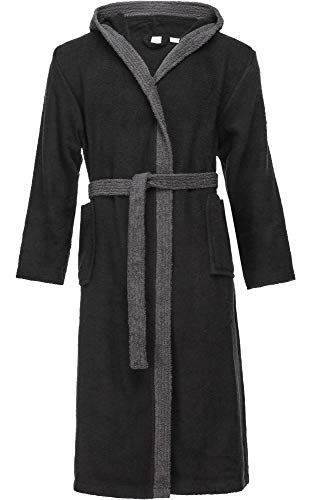 Ladeheid Herren Frottee Bademantel aus 100% Baumwolle LA40-190 (Schwarz-30/Dunkelgrau-12, XL) - 1