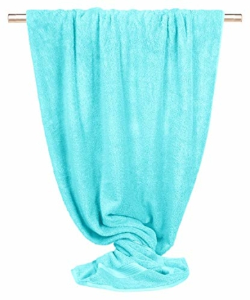 Lashuma Badetuch Türkis, Saunahandtuch XXL Serie: Linz, Wellness Handtuch 100x200 cm - 2