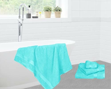 Lashuma Badetuch Türkis, Saunahandtuch XXL Serie: Linz, Wellness Handtuch 100x200 cm - 8