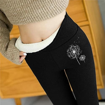 Leggings Damen Thermo Leggings Damen Winter Gefüttert Große Größen Outdoor Bunt Weihnachten Muster High Waist Strumpfhose Winterleggings - 4