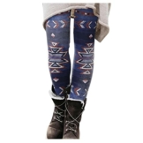 Leggings Damen Winter, Pitashe Schneeflocke-Druck Weihnachten Leggings Mädchen Warme Fleece Freizeithose Hose Winter Gefüttert Plüsch Fleece Hausanzug Lange Hosen für Mädchen Treggings Thermohose - 1