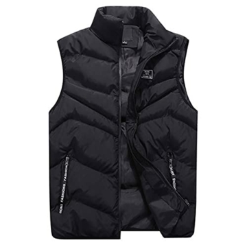LUNULE Herren Daunenweste Outdoor Style Laufweste Ärmellos Freizeit Stepp-Weste mit Reißverschluss für Männer Modisch Baumwolle Thermoweste Herren Herbst Winter Warm Weste Freizeitweste - 2