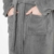 Luxus super weiche Männer Bademantel Herren Bademantel (L, graue Kapuze) - 5